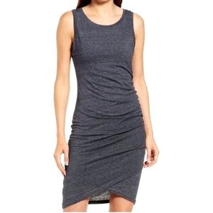 Treasure & Bond blue sleeveless tank dress ruched side medium